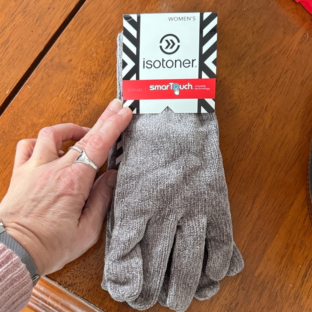 Isotoner Women's Casual SmartTouch Gloves in Gray